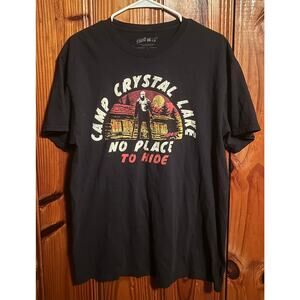 Mens Friday the 13th camp crystal lake graphic tee size large